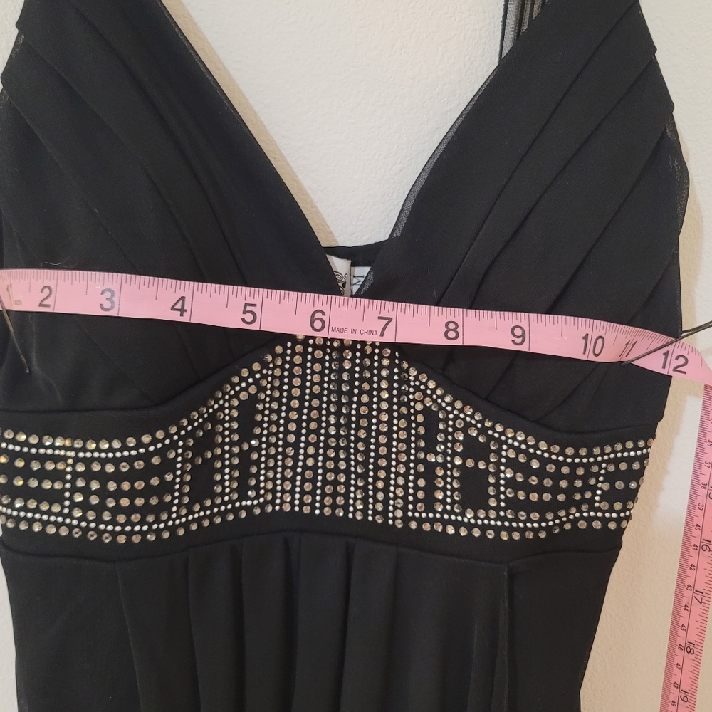 Elegant Black Evening Gown/W Beading. Lightweight Multi Layer. S 8/10 TRIXXI - Picture 4 of 16